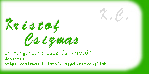 kristof csizmas business card